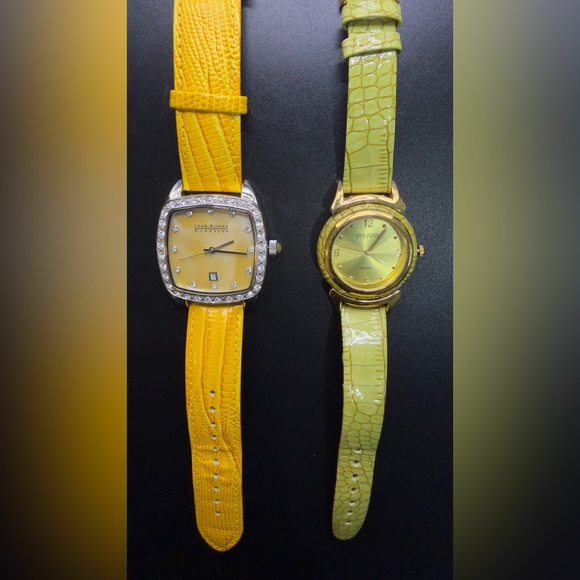 JOAN RIVERS COLLECTIBLE WATCHES SET OF 2 Yellow Green - Picture 9 of 11